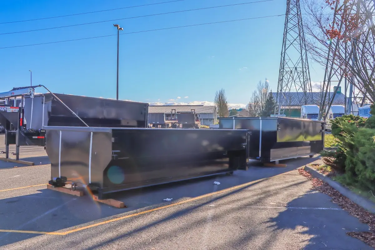 Roll-off dumpster ready for waste disposal at job site for Construction Dumpster Rental in Fort Myers Beach